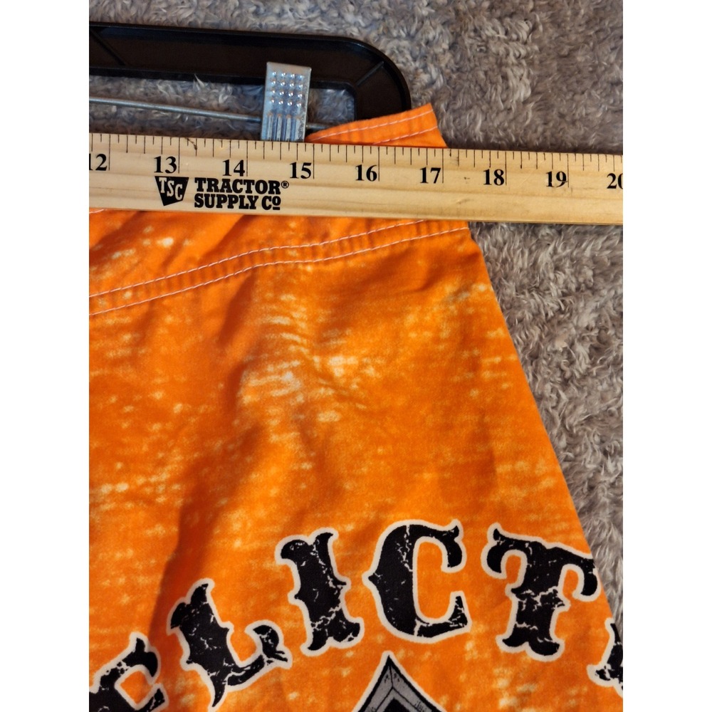 Affliction Mens Orange Board Shorts Swim Trunks Size 34 Distressed Gothic Cross - Picture 3 of 11